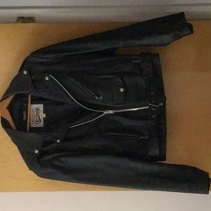 Traditional leather motorcycle jacket